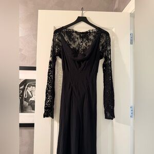 La Perla Black Dress with Lace Sleeves size 42 European